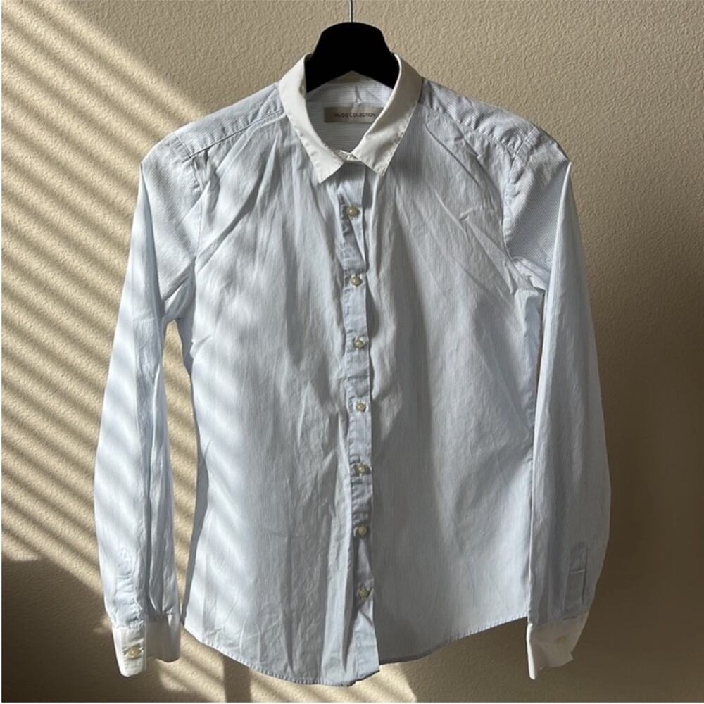 Women’s Button Down Striped Suit Shirt